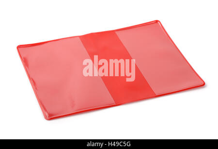Red PVC book protective cover isolated on white Stock Photo