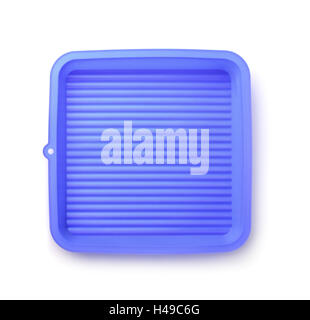 Top view of  blue silicone pan isolated on white Stock Photo