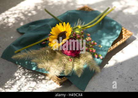 Autumn truss on green cloth, Stock Photo