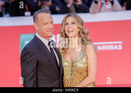 Rome, Italy. 13th Oct, 2016. Host of the red carpet to the auditorium music park with his wife Rita Wilson. The 11th Rome Film Festival will be held from 13th to 23rd October 2016 at the Auditorium Parco della Musica and in other venues throughout the city. The event hosts a large and challenging programmed of screenings, master classes, tributes, retrospectives, panels, and special events. Credit:  Mauro Fagiani/Pacific Press/Alamy Live News Stock Photo