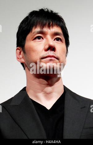 Japanese actor Hidetoshi Nishijima attends a stage greeting for ''The Woman in the Silver Plate'' on October 15, 2016, Tokyo, Japan. Filmed entirely in France with a foreign cast, the French-language movie premiered at this year's Toronto International Film Festival. The movie hits theaters across Japan on October 15. © Rodrigo Reyes Marin/AFLO/Alamy Live News Stock Photo