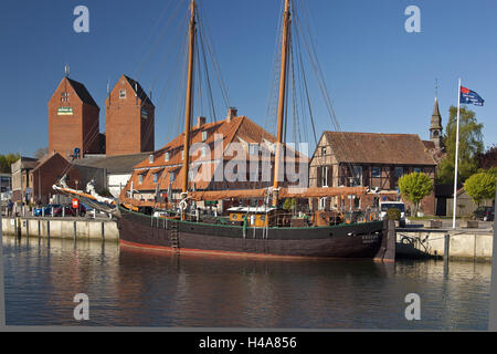 Germany, Schleswig - Holstein, Neustadt, harbour, ship, town, town view, the Baltic Sea, coast, sea, harbour, building, ship, invest, outside, sailboats, sailing ship, Stock Photo