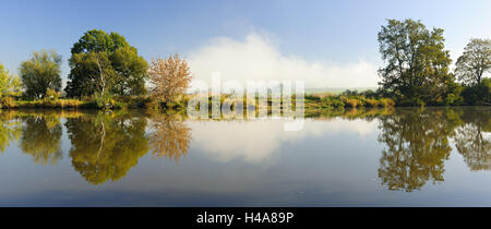 Germany, Saxony-Anhalt, nature reserve Lower Saale Valley, reflection, Saale, Stock Photo