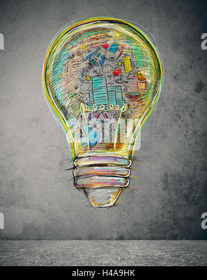 Light Bulb Idea Creative Concept Doodle Stock Vector - Illustration of  drawing, creativity: 61635313
