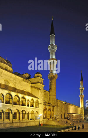 Turkey, Istanbul, Sultanahmet, blue mosque, in 1609 from sultan Ahmed I ordered and till 1616 the schoolboy Sinans, Mehmet Aga builds, Stock Photo