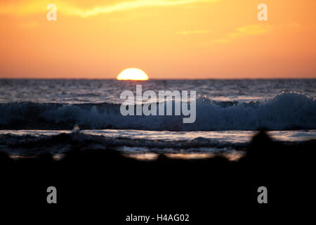 Evening mood, sundown, Playa de Las Americas, Tenerife, Spain, Europe Stock Photo