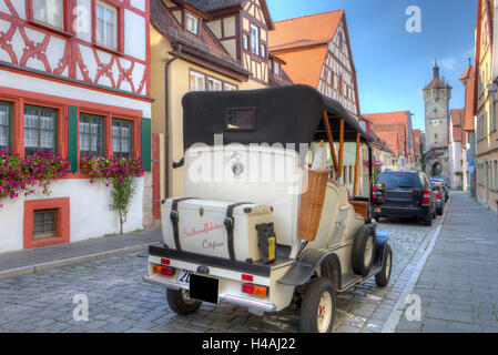 View through the Klingengasse on the Klingenbastei in Rothenburg ob der Tauber, Franconia, Bavaria, Germany, Europe Stock Photo