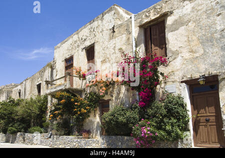 Greece, Crete, southwest, cloister Preveli, the unused accomodation buildings behind the minster expire, Stock Photo