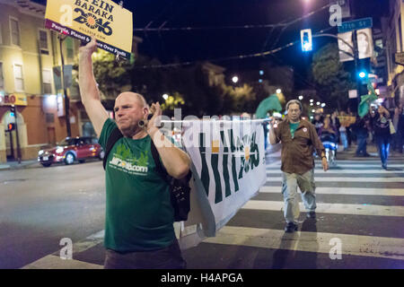 San Fransisco, United States. 06th Oct, 2016. Green party presidential candidate Jill Stein and her supporters marched through the streets of San Fransisco, to a packed rally held in the Tenderloin District. © Michael Nigro/Pacific Press/Alamy Live News Stock Photo