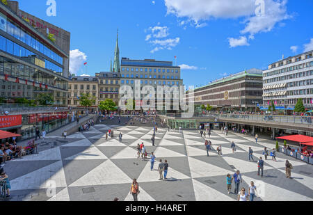 Sweden, Stockholm, city centre, Old Town, Sergelstorg, passer-by Stock Photo