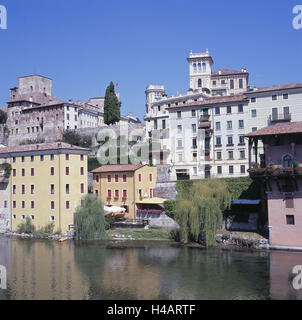 Italy, Veneto, Bassano del Grappa, townscape, Brenta, Stock Photo