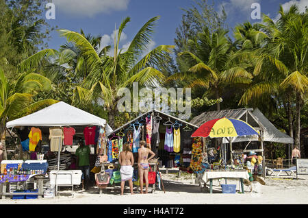 Antigua, sales booth in 'Jolly Beach', Stock Photo