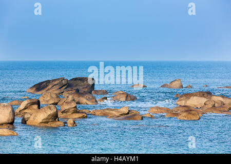 Rocks in the sea, FinistÞre, Brittany Stock Photo