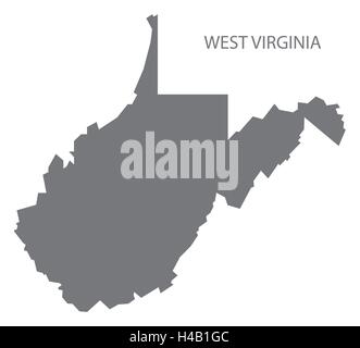 West Virginia USA Map in grey Stock Vector