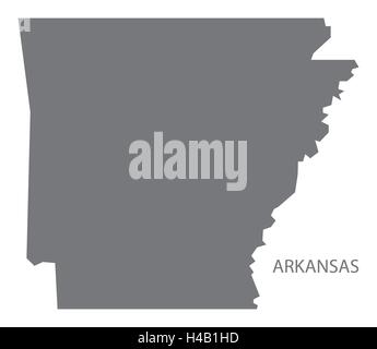 Arkansas USA Map in grey Stock Vector
