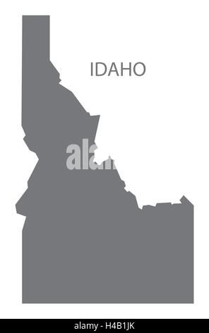 Idaho USA Map in grey Stock Vector