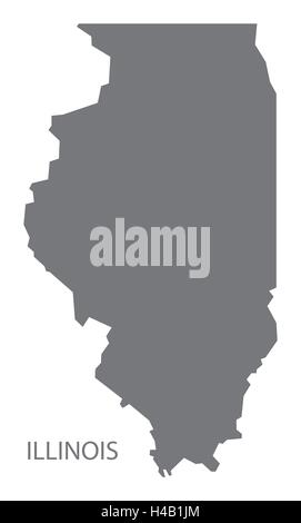 Illinois USA Map in grey Stock Vector