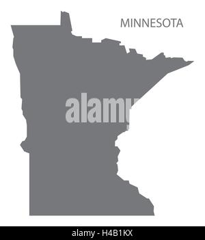 Minnesota USA Map in grey Stock Vector