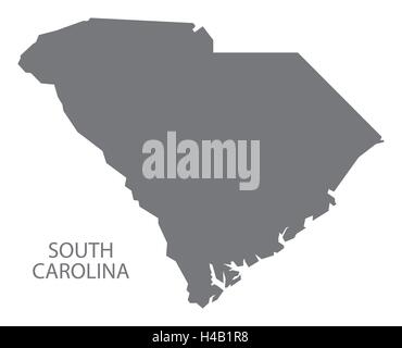 South Carolina USA Map in grey Stock Vector