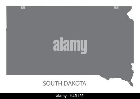 South Dakota USA Map in grey Stock Vector