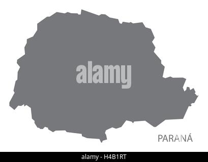 Parana Brazil map in grey. Stock Vector