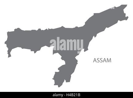Assam, India. Simple vector map. State shape. Solid style. Border of ...