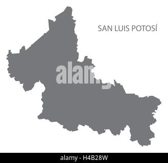 San Luis Potosi Mexico Map black inverted silhouette Stock Vector Image ...