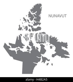 Nunavut Canada Map in grey Stock Vector