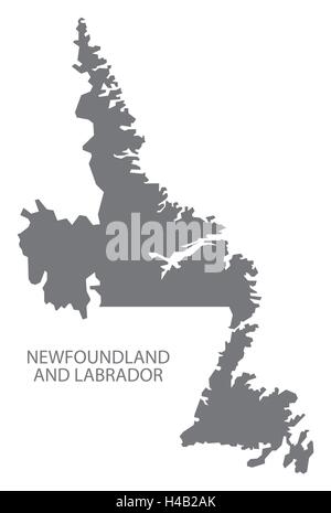 Newfoundland and Labrador Canada Map in grey Stock Vector