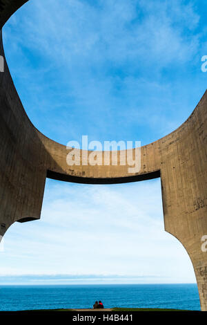 Eulogy of the Horizon by Eduardo Chillida public monument in Gijon city Asturias Spain Stock Photo