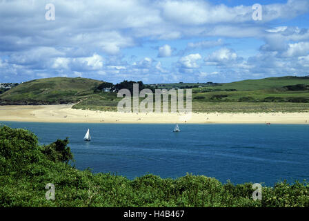 Great Britain, Cornwall, Padstow, River Camel, beach rock, Stock Photo