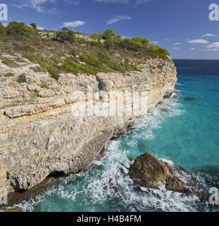 Steep coast near Cala Romantica, Majorca, Spain, Stock Photo
