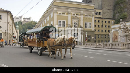 Cab on the Herbert-von-Karajan-Platz in Salzburg, Austria, Stock Photo