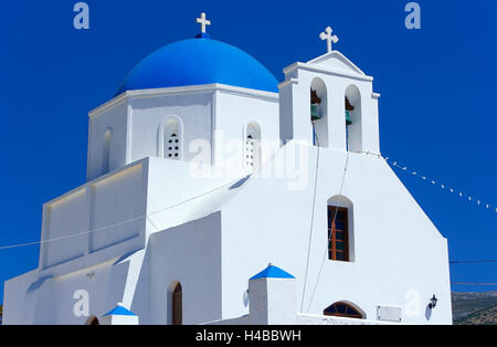 Church, Hora, Amorgos Island, Cyclades, Greek Islands, Greece Stock Photo