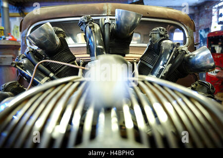 Hot-Rod, Rat-Rod, self-built with airplane radial engine Stock Photo ...