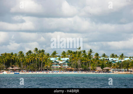 The Dominican Republic, the east, Bayahibe, beach of hotel of La Romana Dreams Stock Photo
