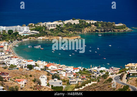 Crete, Aghia Pelagia, townscape with harbour Stock Photo