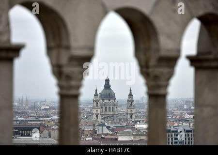 View from Gellert Hill on the Basilica, Budapest, Hungary, Europe Stock Photo