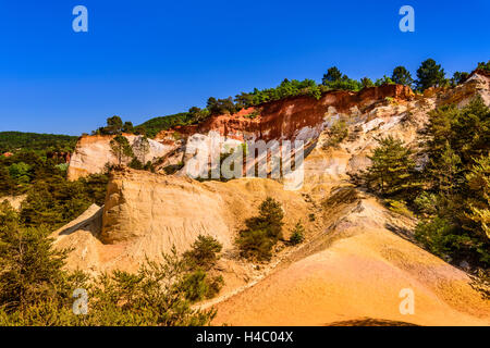 France, Provence, Vaucluse, Rustrel, Colorado of Rustrel, ocher quarries Stock Photo