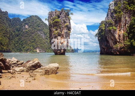 Beautiful nature of Thailand. James Bond island. Marine landscape, natural landmark Asia