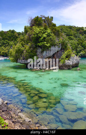 Limestone island in Koror, Koror Island, Republic of Palau, Micronesia, Pacific Ocean Stock Photo