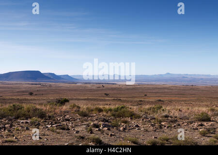 The view of the three mountains in Mountain Zebra National Park. Stock Photo
