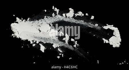 white powder on black background Stock Photo