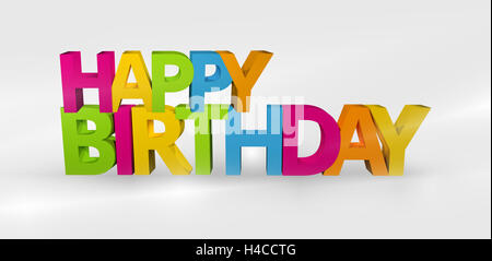 Happy Birthday 3D render Stock Photo