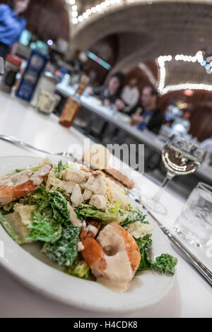 Seafood salad in the Oysterbar in the Grand Central station in New York Stock Photo
