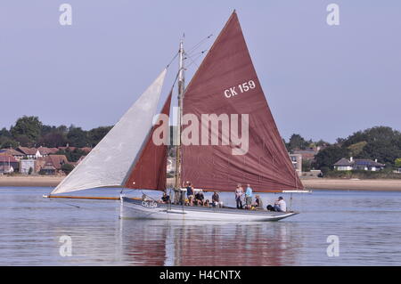 The Essex oyster smack Dorothy CK159, seen here off West Mersea Essex UK during the annual native oyster dredging match Stock Photo