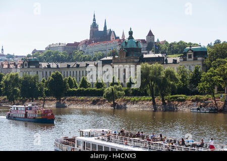 Prague, view at the town with St. Veits cathedral Stock Photo