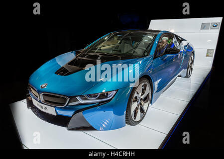 BMW I8, hybrid vehicle, Otto engine, electric motor, efficiency, consumption, issue, car, Plug-in-hybrid Stock Photo
