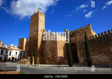 Spain, Andalusia, town Carmona in the province Seville, historical Old Town, the Alkazar de la Puerta de Seville Stock Photo