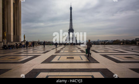 Europe, France, Paris, Eiffel Tower as seen from the Trocadero Stock Photo